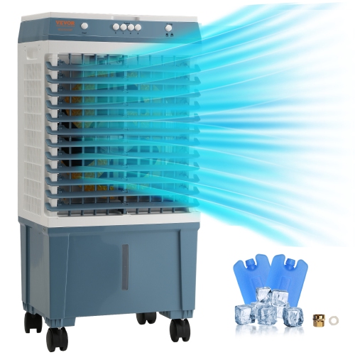 Image 1 of 9.. VEVOR 1400 Evaporative Cooler, CFM Air Cooler, 84° Oscillating Swamp Cooler ,5 Gal Air Cooler for 550 Sq.ft with 3 Speeds Adjustable Control, Indoor