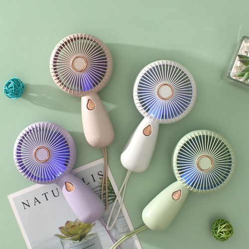 YOULIGHTS Simple Handheld Small Fan, USB charging with LED Portable Electric Fan, Light and Compact, Suitable for Carrying Around to Cool Down