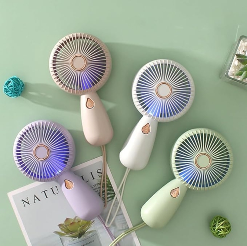 YOULIGHTS Simple Handheld Small Fan, USB charging with LED Portable Electric Fan, Light and Compact, Suitable for Carrying Around to Cool Down