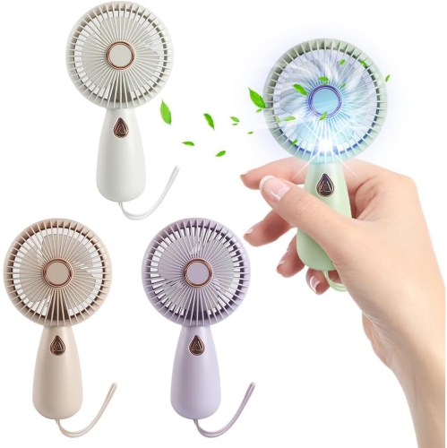 YOULIGHTS Simple Handheld Small Fan, USB charging with LED Portable Electric Fan, Light and Compact, Suitable for Carrying Around to Cool Down