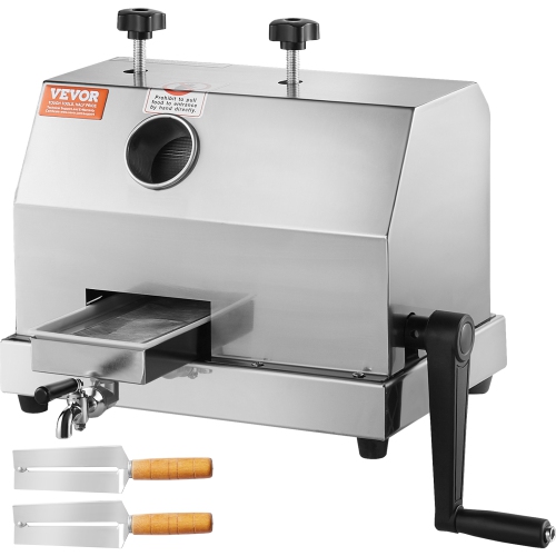 Image 1 of 9.. VEVOR 110LBS/H Commercial Sugar Cane Juicer, Sugarcane Juicer Machine with 3 Stainless Steel Rollers and 2.4" Large Inlet, Manual Sugarcane Juice