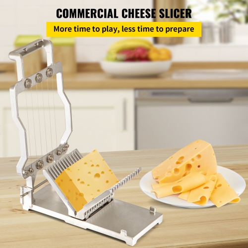 VEVOR 1 cm & 2 cm Cheese Cutter With Wire, Cheeser Butter Cutting Blade Replaceable Cheese Slicer Wire, Aluminum Alloy Commercial Cheese Slicer with