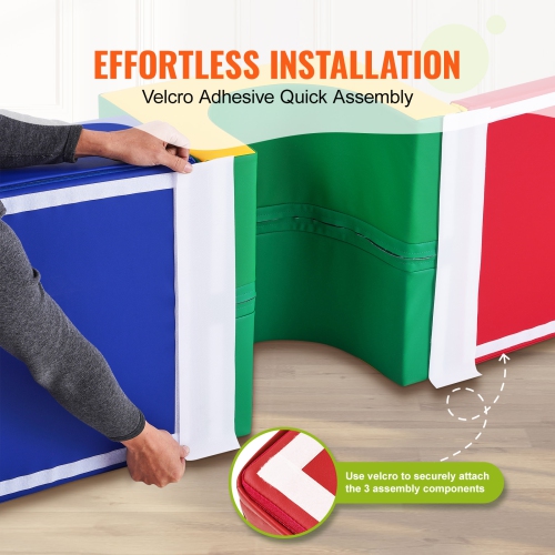 VEVOR 3 pcs, Single Tunnel Climber, Toddler Playset, Foam Climbing Blocks for Toddlers, Kids Tunnel Maze with Stairs and Ramp, Indoor for Toddlers