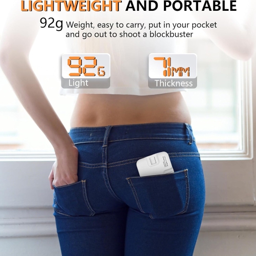 Selfie Light for iPhone -USB-Rechargeable LED Phone Light - Portable Photo Light with 97+ CRI, Up to 6500K Color Temperature Camera Light for Zoom