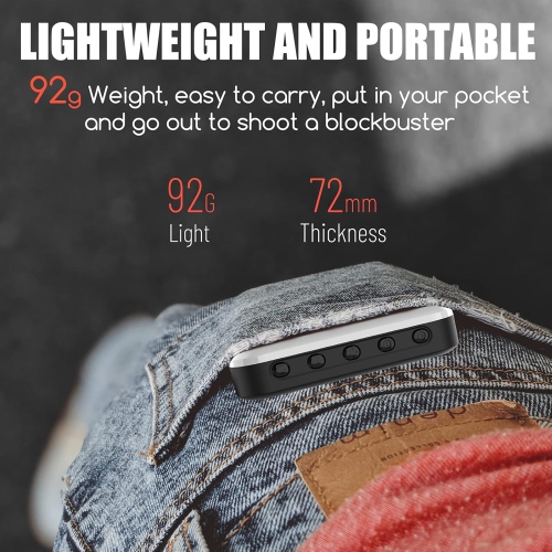 Selfie Light - USB-Rechargeable LED Phone Light - Portable Photo Light with 97+ CRI, Up to 6500K Color Temperature for Selfie, Zoom Conference,