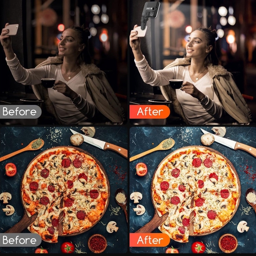 Selfie Light - USB-Rechargeable LED Phone Light - Portable Photo Light with 97+ CRI, Up to 6500K Color Temperature for Selfie, Zoom Conference,