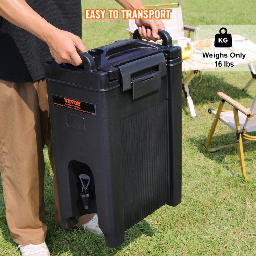 VEVOR 5 Gallon Insulated Beverage Dispenser, Food-grade LDPE Hot and Cold Beverage Server, Thermal Drink Dispenser Cooler with 0.9 in PU Layer