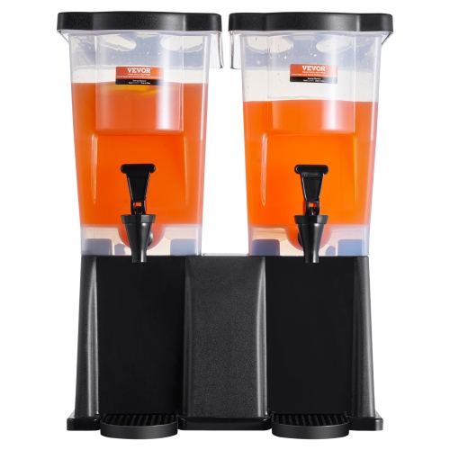VEVOR Beverage Dispenser, 3 Gallon x 2 Drink Dispensers, Plastic Juice Dispenser with Stand Spigot Lid, Iced Tea Lemonade Juice Water Dispenser, for