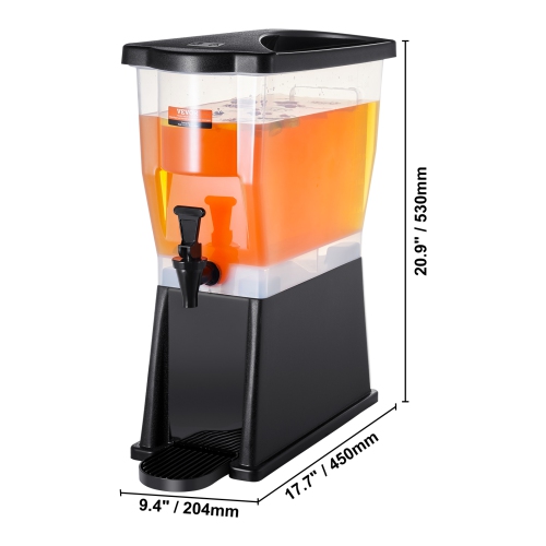 VEVOR 3 Gallon Beverage Dispenser, Drink Dispenser, Plastic Juice Dispenser with Stand Spigot Lid, Iced Tea Lemonade Juice Water Dispenser, for