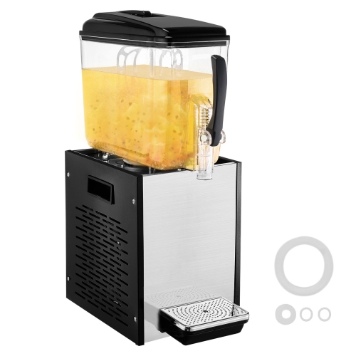 VEVOR 12 L / 12.7 QT Commercial Beverage Dispenser, Juice Dispenser, 246W 304 Stainless Steel Food Grade Ice Tea Drink Machine with 45°F-54°F Cooling