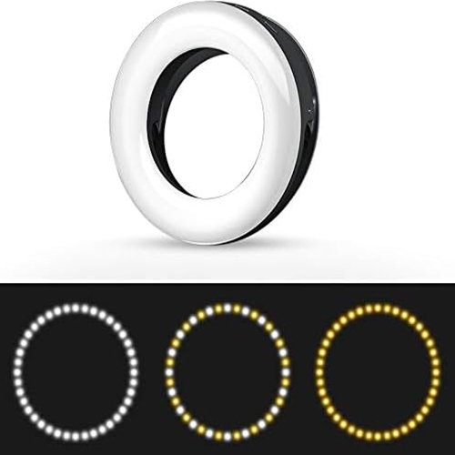 Selfie Ring Light Rechargeable Portable Clip-on Selfie Fill Light with 40 LED for Smart Phone Photography, Camera Video, Girl Makes up
