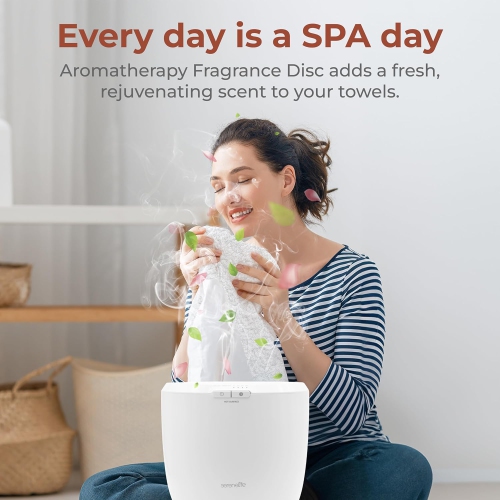 SereneLife Counter Towel Warmer Bucket - with Customized Fragrance for Spa and Bathroom, Luxury Towel Heater, Auto Shut off, Fits 1 large Towel,