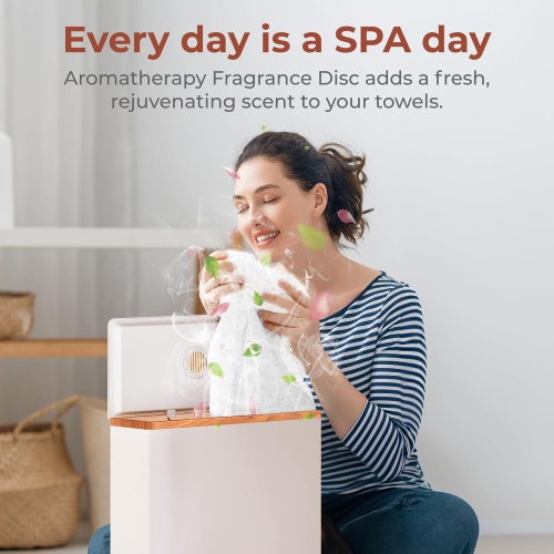 SereneLife Luxury Rectangle Towel Warmer - Spa & Bathroom Heater with Custom Fragrance, Auto Shut-Off, Fits 2 large Towels, Blankets, Bathrobes, PJ's