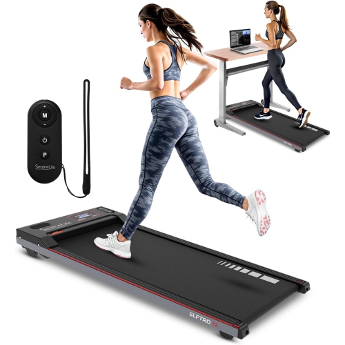 SereneLife Walking Pad Treadmill with Remote Control, 0.6 – 8.7 MPH Smart Speed Control, Walking Mat, Under Desk Treadmill for Home Office, Shock