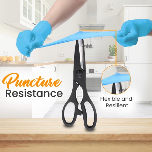 SereneLife Soft Industrial Gloves, Disposable Nitrile Gloves, Latex Free, Puncture Resistant, Non-Sterile, Textured Grip, Ideal for Automotive,