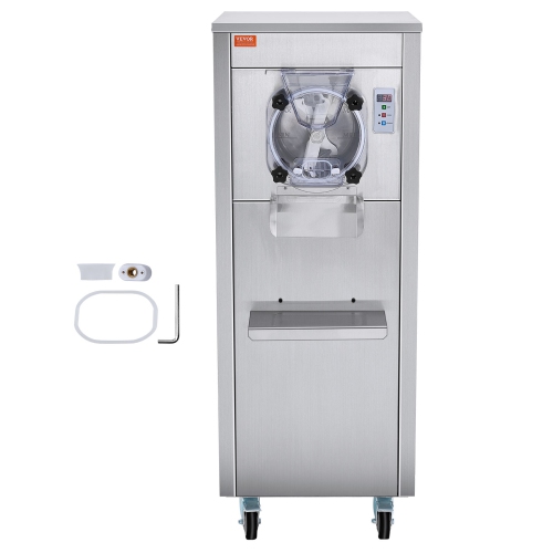 VEVOR 1780W Ice Cream Maker for Commercial Use,18 Liters per Hour, Single Flavor, Equipped with Wheels, 6L Stainless Cylinder, LED Display, Automatic