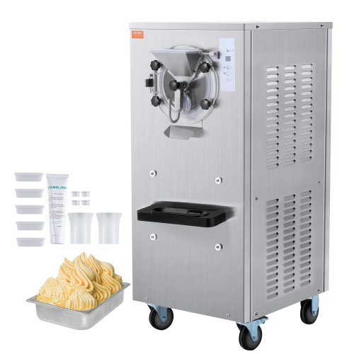 VEVOR 20-25L/H Yield, Ice Cream Machine, 2400W 1-Flavor Hard Ice Cream Maker, 8L Stainless Steel Cylinder,Digital Display Auto Clean Adjustable