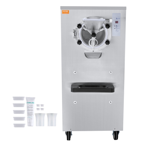 VEVOR 20-25L/H Yield, Ice Cream Machine, 2400W 1-Flavor Hard Ice Cream Maker, 8L Stainless Steel Cylinder,Digital Display Auto Clean Adjustable
