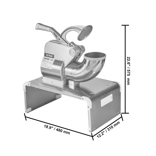 Broyeur à glace VEVOR 661&nbsp;lb, machine à cornets à neige électrique par heure avec 4 lames, machine à glaçons en acier inoxydable avec couvercle,