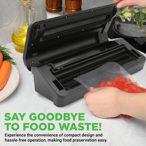 NutriChef Vacuum Sealer for Food – Dry, Moist & Pulse Modes, Dual Seal, Built-in Roll Storage & Cutter, High-Power Suction, Durable Design, Includes