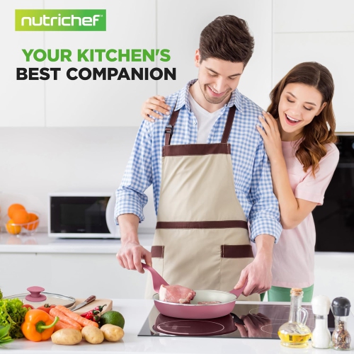 NutriChef 54-Piece Kitchen Cookware Set – Complete Non-Stick Ceramic Pots and Pans Set with Utensils, Bakeware, and Knife Set, Gas, Electric &