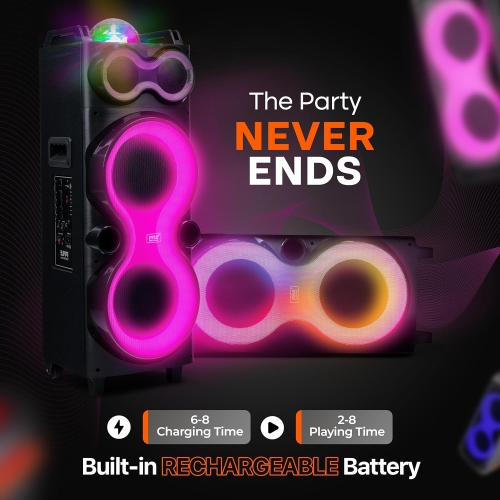 Pyle Audio Large Bluetooth Party Speaker - Big Bluetooth Speaker with True Wireless Stereo System - Enjoy Powerful Bass and Clear Treble - Big