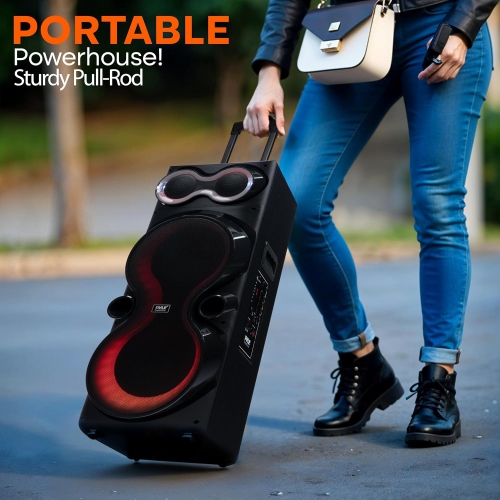 Pyle Audio Large Bluetooth Party Speaker - Big Bluetooth Speaker with True Wireless Stereo System - Enjoy Powerful Bass and Clear Treble - Big