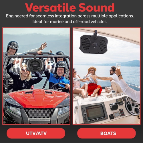 Pyle 10 Inch Subwoofer System - 400 Watts Powered Subwoofer for Marine & Powersports, Quick-Mount, Water Resistant Vehicle System, Weatherproof