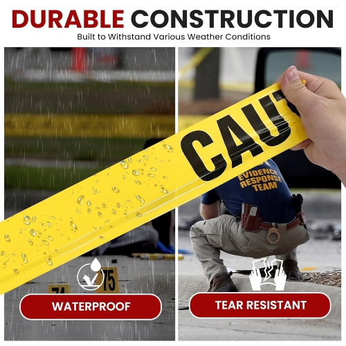 pyle 6 Pieces Safety Police Line Do Not Cross Barricade Tape Set - 656 Foot Long Tape Roll Suitable for a Wide Range of Applications, Including