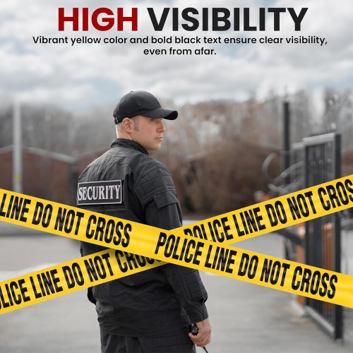 pyle 6 Pieces Safety Police Line Do Not Cross Barricade Tape Set - 656 Foot Long Tape Roll Suitable for a Wide Range of Applications, Including