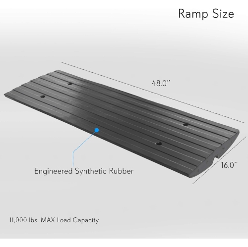 Pyle Car Driveway Adjustable Curb Ramps - 3 Pack Heavy Duty Rubber Threshold Ramp Kit Set -For Loading Dock, Garage, Sidewalk, Truck, Scooter, Bike
