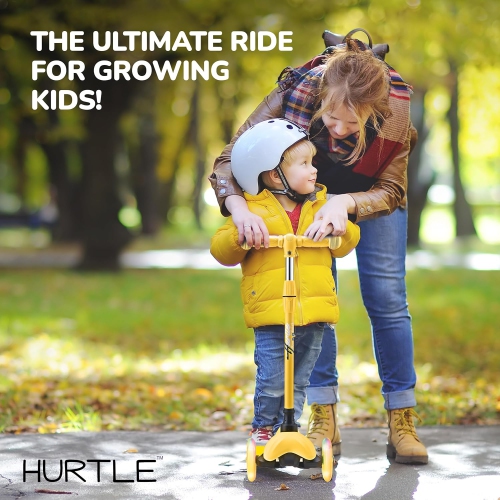 Trottinette pour enfants Mini de Hurtle - Trottinette légère à 3 roues avec roues lumineuses LED, antidérapante, plaisir intérieur/extérieur à