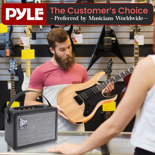 Pyle Prog Rock EG Series Electric Guitar with Amp Kit, 39" Full Size with Dual Humbucker Pickups, Low Profile Neck and Solid Paulownia Body, Premium