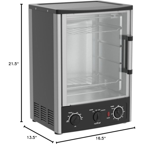Nutrichef Vertical Countertop Oven with Rotisserie, Bake, Broil, & Kebab Rack Functions - Adjustable Settings - 2 Shelves - 1500W - Thanksgiving