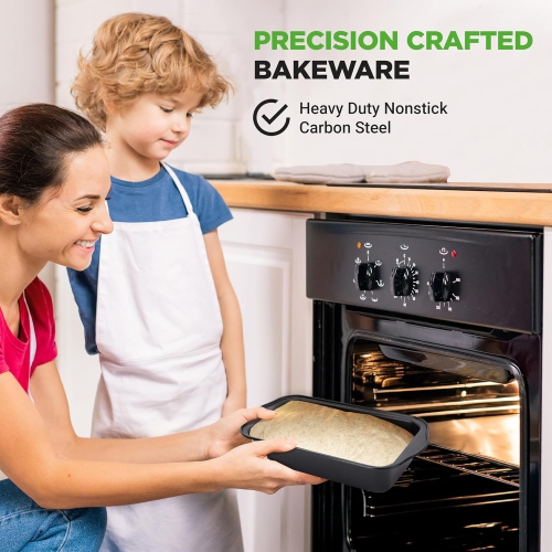 NutriChef Loaf Pans Set of 6 | Non-Stick Premium Bread Pans Quick & Even Heat Distribution | Oven Safe To 450 F | No PFOA, PFOS & PTFE | Food Grade