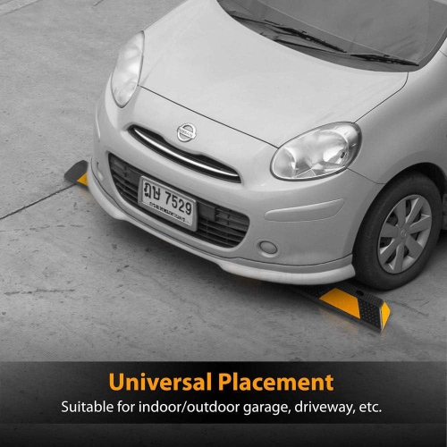 Pyle – Butoir de guide de roue en caoutchouc pour voiture robuste de 72 po pour les entrées de garage, les emplacements du stationnement et les