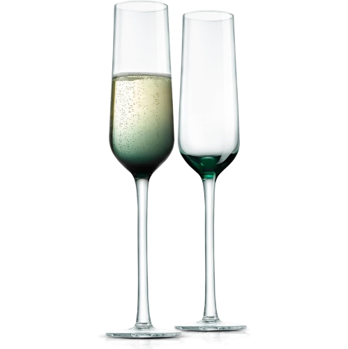 Ensemble de 2 flûtes à champagne de 9 oz de NutriChef Kitchen, soufflé à la main, verres à champagne transparents pour les fêtes, les mariages, le