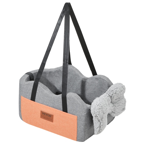 VEVOR Console Dog Car Seat, Center Console Dog Booster Seat for Small Dog, Pet Car Seat for Car Armrest with Clip-On Leash, Adjustable Straps,