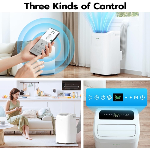 Climatiseurs portatifs 12 000 BTU de ZAFRO avec Wi-Fi, 44 dB ultra-silencieux, R32 écologique, refroidissement rapide en 30s, aucun