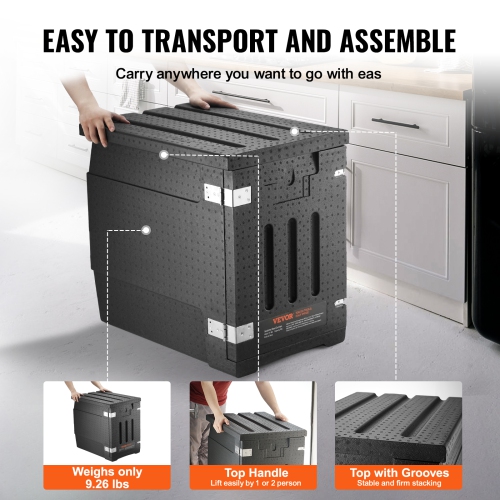 VEVOR 82 Qt Insulated Food Pan Carrier, Hot Box for Catering, LLDPE Food Box Carrier with Double Buckles, Front Loading Food Warmer for Restaurant,