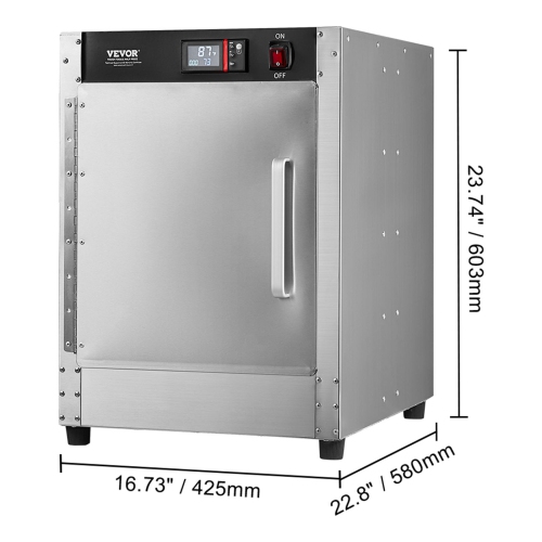 VEVOR 4-Tier Hot Box Food Warmer, Concession Warmer with Water Tray, 4 Pans,Single-door and Adjustable Shelves, Stainless Steel Food Warmer Cabinet,