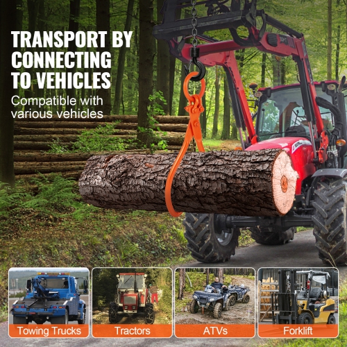 VEVOR 18 inch Log Skidding Tongs,2 Claw Log Lifting Tongs, Heavy Duty Steel Lumber Skidding Tongs, 772 lbs/350 kg Loading Capacity, Log Lifting,