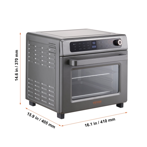 VEVOR 12-IN-1 Air Fryer Toaster Oven, 25L Convection Oven, 1700W Stainless Steel Toaster Ovens Countertop Combo with Grill, Pizza Pan, Gloves, 12