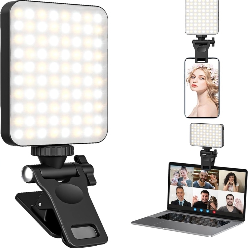 Rechargeable Selfie Light, Clip Fill Light for Phone Laptop Tablet Portable Light for Video Conference Live Streaming Zoom Call Makeup Picture