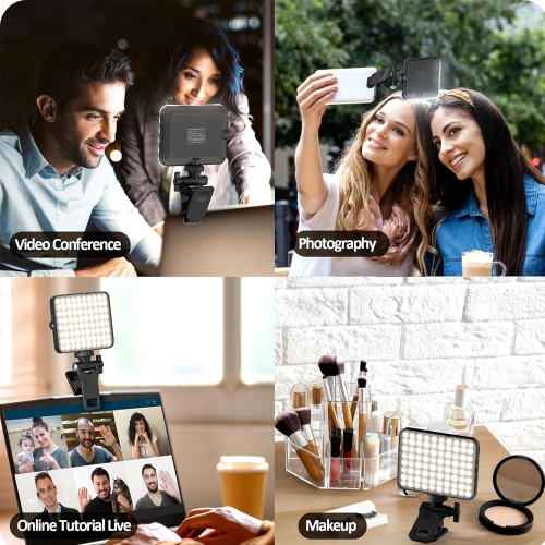 Rechargeable Selfie Light, Clip Fill Light for Phone Laptop Tablet Portable Light for Video Conference Live Streaming Zoom Call Makeup Picture
