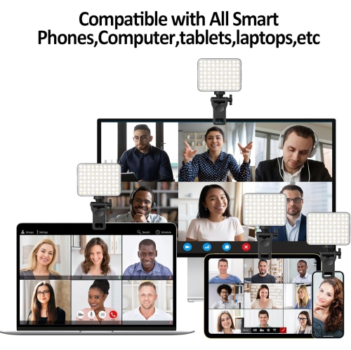 Rechargeable Selfie Light, Clip Fill Light for Phone Laptop Tablet Portable Light for Video Conference Live Streaming Zoom Call Makeup Picture