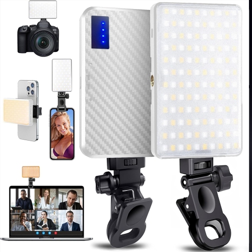 168 LED Rechargeable Selfie Light & Phone Light Clip for iPhone,Phone Light with Adjustable Brightness, Perfect for Selfies,Live Streaming & Video