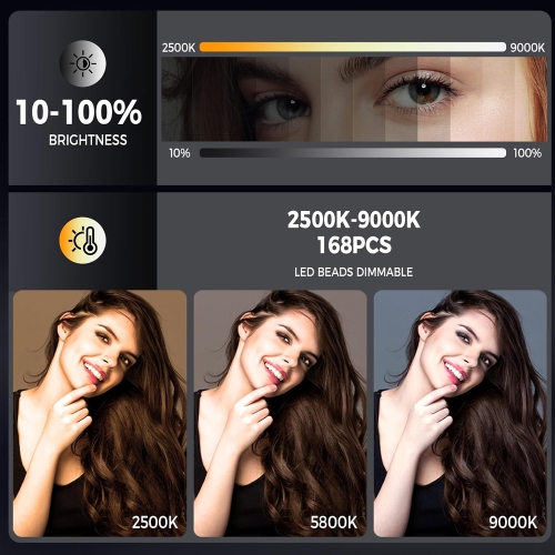 168 LED Rechargeable Selfie Light & Phone Light Clip for iPhone,Phone Light with Adjustable Brightness, Perfect for Selfies,Live Streaming & Video