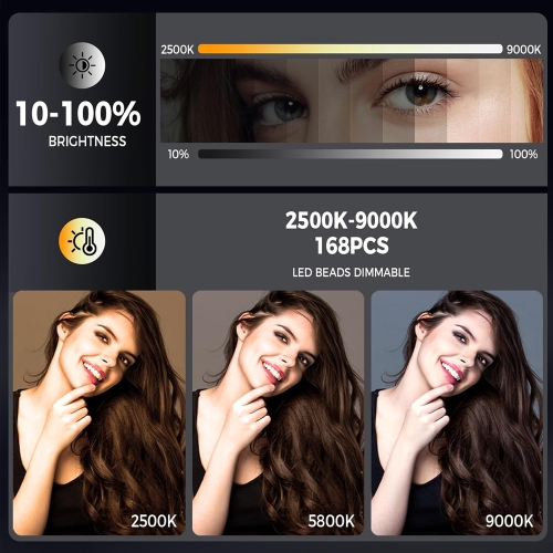 168 LED Rechargeable Selfie Light & Phone Light Clip for iPhone,Phone Light with Adjustable Brightness, Perfect for Selfies,Live Streaming & Video