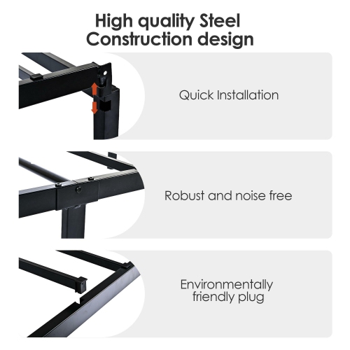 Metal Bed Frame, Heavy Duty Steel Slat Support Platform Bed Mattress Foundation, No Box Spring Needed and Noise Free